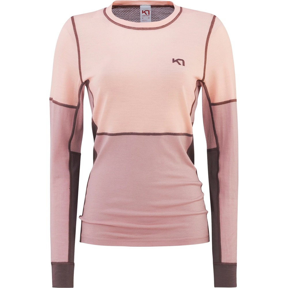 Kari Traa Women Misty Wool Base Layer Long Sleeve Top Pink Mauve Small